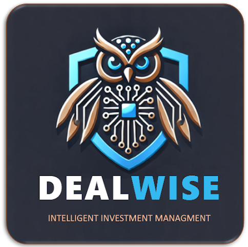 DEALWISE logo showing an owl within a shield, representing intelligent and protected investment management